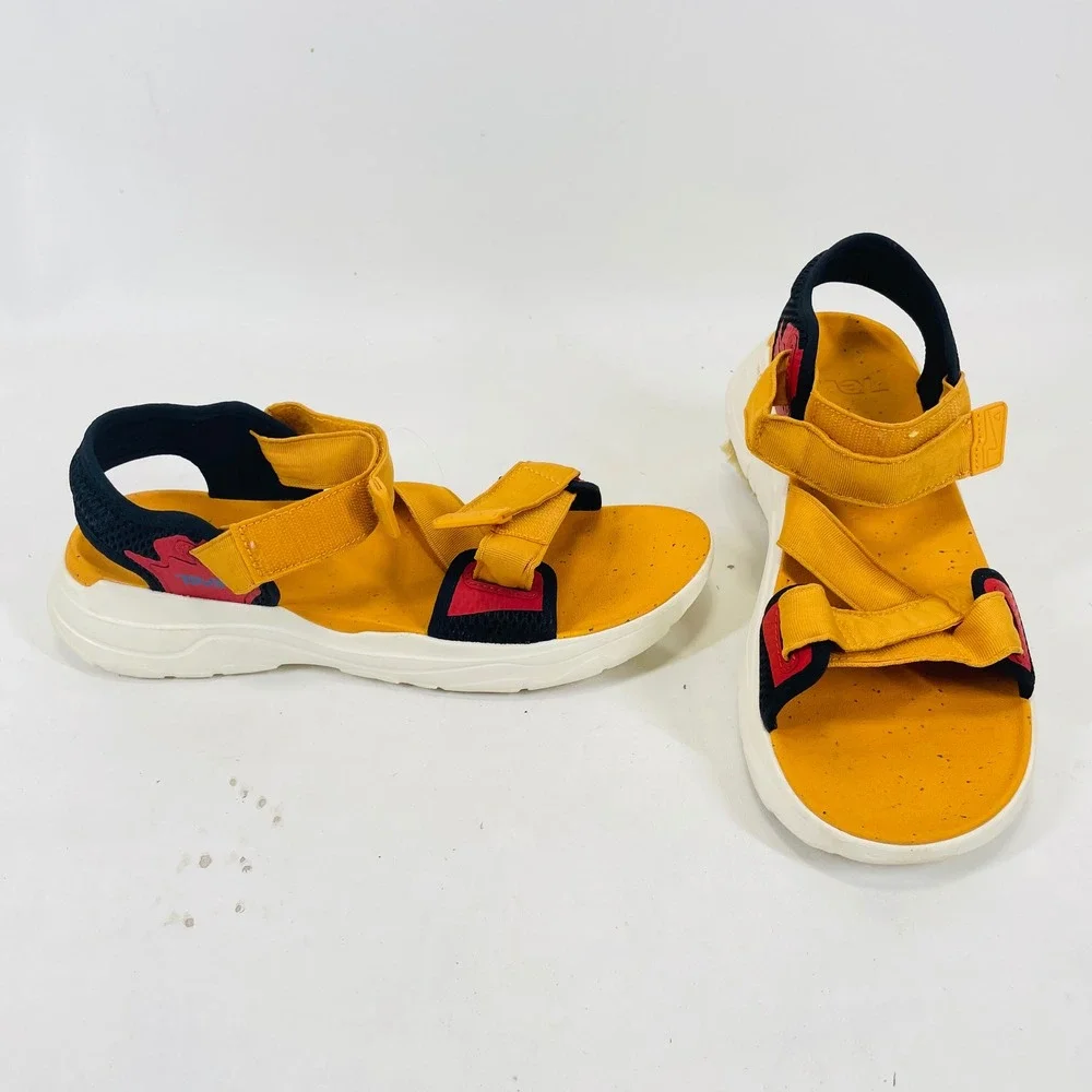 Teva Zymic Mens 10 Sport Sandals Mustard Yellow Red Black 1124049 REPREVE